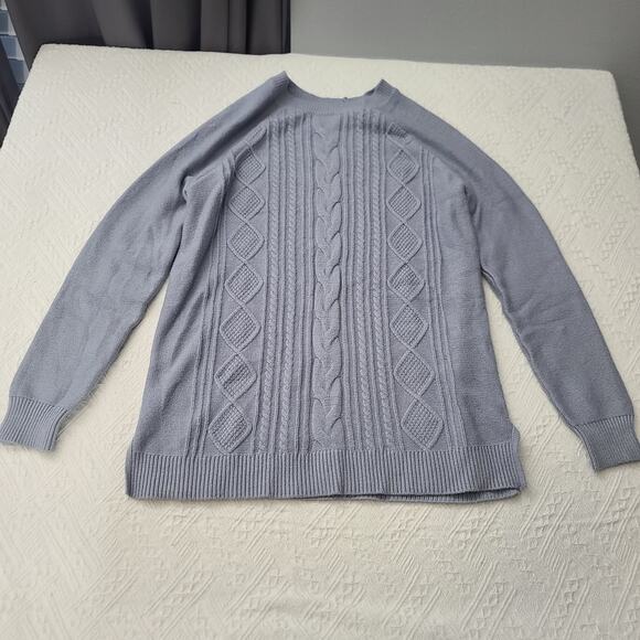 RD style Fisherman sweater size Medium Blue Cable knit cozy Stitch Fix office - Picture 3 of 8